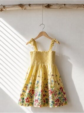 Baby Gap Yellow Floral Smocked Sundress for Girls
